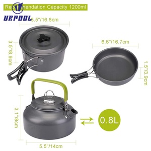 Ensemble de cuisson compact portable pour la cuisine de survie Bols de <span class=keywords><strong>casserole</strong></span> anodisés durables <span class=keywords><strong>Kit</strong></span> de désordre d'équipement de <span class=keywords><strong>camping</strong></span> pour le voyage et l'aventure - Product Image 6