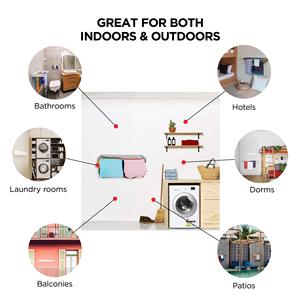 New 120cm treo tường mở rộng Sấy Giá 7 thanh nhôm trong nhà ngoài trời sử dụng tiết kiệm không gian có thể gập lại thiết kế kim loại cho phòng tắm - Product Image 3