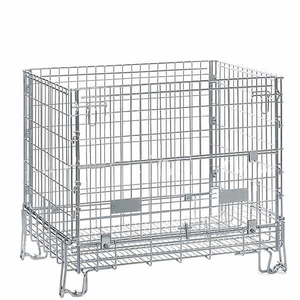 قفص تخزين من الشبك الملحوم المجلفن قابل للطي للاستخدام في المستودعات والخدمات اللوجستية وتربية الدواجن ورفوف الشاحنات والاستخدام الداخلي - Product Image 1