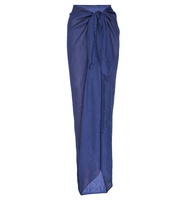 Bikini de Sarong transparente ajustable para mujer, pareo de lino, Sarong