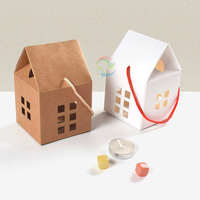 2024 nouvelle arrivée Unique maison forme papier Kraft naturel à la main pliant boîte à savon emballage
