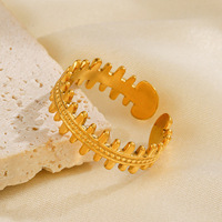 Popularité or anneaux réglables avec cercles Design créatif sens poisson souhait os anneau minimaliste tendance bijoux en acier inoxydable
