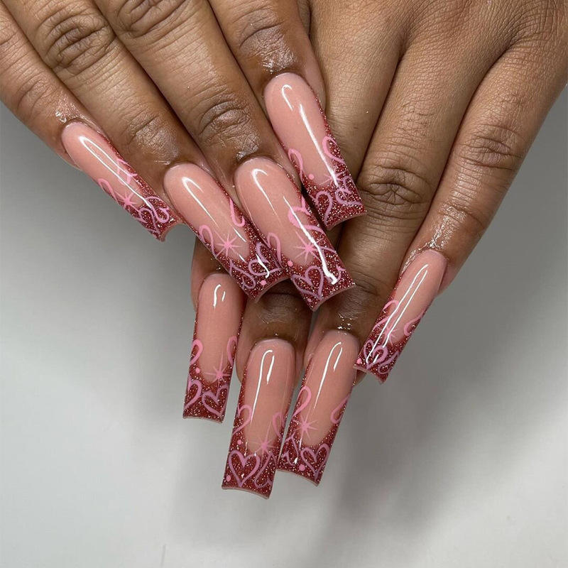 หัวใจสีชมพูสีม่วงทอง BZ1100