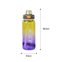 Gourde de sport personnalisable avec logo, 800 ml, en plastique PC, avec paille et bouchon, pour boisson directe