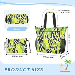 Bolsa de Playa Grande Personalizada, Impermeable, con Bolsillos Interiores y Bolsillos Laterales de Malla - Product Image 3