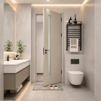 Puerta Interior Abatible de Madera Maciza con Pintura Ecológica a Base de Agua, Anti-UV, Insonorizada, para Dormitorio, Villa, Moderna