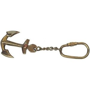 Llavero de ancla de latón macizo con mosquetón náutico para adultos - Product Image 2