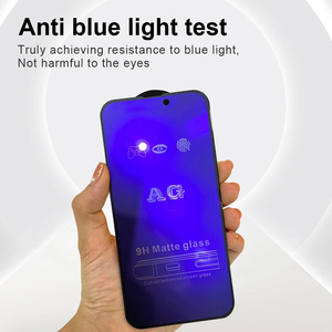 Seguridad rentable AG mate esmerilado púrpura serigrafía HD Anti-azul Amplia variedad Protector de pantalla de vidrio templado para Iphone 16 - Product Image 3