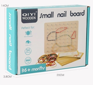 Graphical Geo Board Create Array Figures Shape STEM <b>Puzzle</b> Wooden Geoboard with Rubber Bands - Product Image 6