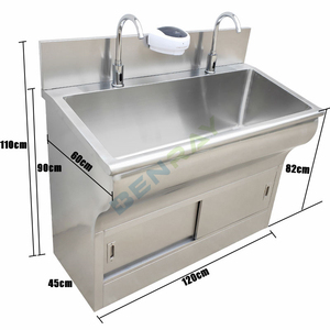Guangzhou <span class=keywords><strong>Benray</strong></span> Induktion waschbecken Waschbecken Medical Hospital Waschbecken Silber Metall Stahl Edelstahl Waschbecken - Product Image 3