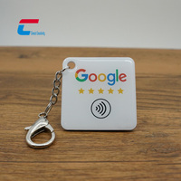 Google Reivew Schlüsselanhänger 13,56 MHz NFC Epoxy-Tag mit Individueller Bedruckung Smart Card für Social Media Sharing