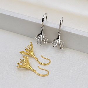 Handmade DIY 925 Silver Baroque Claw <b>Earring</b> <b>Hook</b> Special-Shaped Pearl <b>Earring</b> <b>Hook</b> with Plating for Women's Pearl <b>Earrings</b> - Product Image 2