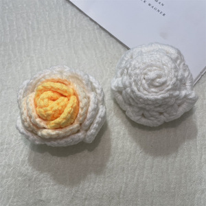 Personnalisé tricot fleur tête main fil Bouquet ornement <span class=keywords><strong>oeillet</strong></span> Rose épingle à cheveux broche bricolage <span class=keywords><strong>couture</strong></span> vêtements accessoires - Product Image 6