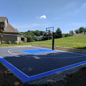 Bloqueio piso esporte personalizado quintal PP material 3x3 chão ao ar livre quadra de basquete