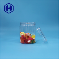 Pot à ouverture facile en plastique transparent pour animaux de compagnie avec couvercle à vis pour bonbons au chocolat anti-fuite sans BPA