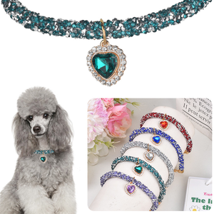 Kalung Anjing Kristal Bling-bling Mewah, Kalung Berlian untuk Anak Anjing, Kalung Bertabur Rhinestone Berkilau untuk Hewan Peliharaan, Kalung untuk Anjing Kecil - Product Image 1