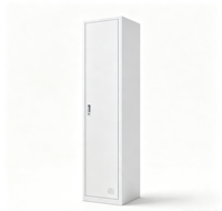 Casier en acier robuste à porte simple verrouillable, armoire de rangement en métal de taille étroite, casier pour vêtements d'employés de bureau