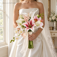 Bouquet de mariée artificiel Dallisten Rose Lys Calla Orchidée pour la mariée, vente en gros, décoration florale personnalisée