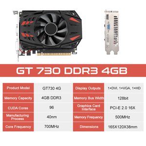 Schede Grafiche GT 730 DDR3 128Bit per Desktop, Schede GPU per Gaming, Scheda <span class=keywords><strong>Video</strong></span> VGA, Scheda Grafica per Gaming 4GB - Product Image 4