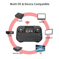Souris aérienne I10 de haute qualité BT 2.4G Mode double Télécommande IR TV 7 rétroéclairage Mini clavier Pavé tactile pour Android Décodeur