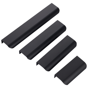 Manijas Largas Modernas de Aleación de Zinc para Muebles, Color Negro Plateado, 64-1160mm, para Puertas Corredizas de Armarios y Cajones - Product Image 4