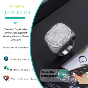 แหวนฮิปฮอปประดับโมอิสซาไนต์ 4.024 กะรัต ตัวเรือนเงินแท้ 925 ชุบแพลตตินัม ทรงบาแก็ตต์และทรงกลม สำหรับผู้ชายและผู้หญิง - Product Image 4