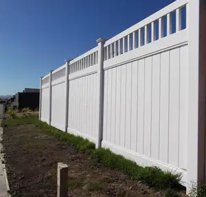 Tan kahverengi kullanılan uzun yapay gri gizlilik vinil pvc çit bahçe paneli setleri malzemeleri fiyat