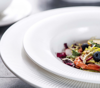 Ensemble de bols en céramique pour la restauration hôtelière, élégance blanche pure, gaufré, pour soupe, dessert, salade, riz, bols en porcelaine