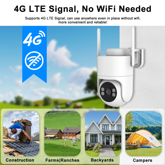 4G Solar Security Camera  AI Wireless Outdoor CCTV Camera for Remote control