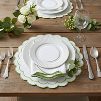 Set de table rond en lin brodé, lavable, multicolore, fait main, réutilisable, style nordique, pour restaurant, cuisine, mariage, fête