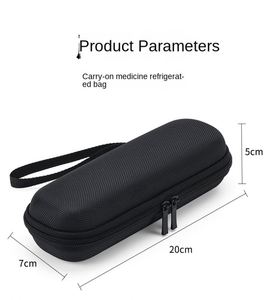 Sac isotherme portable noir personnalisé pour insuline, en EVA, étanche, avec fermeture éclair, coque rigide, 20x7x5cm, stockage à froid, 1 compartiment - Product Image 5