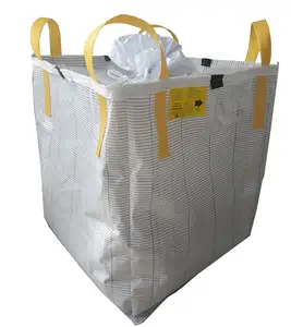 Recyclable Fibc Big Bags Pp Jumbo Bag 4 Straps Flat Bottom 1000kg Antistatic 90x90x120cm 1000kgs Offered Top Full Open CN SHN 5: