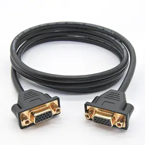 高质量串行电缆DB15母电缆至DB15母电缆VGA电缆镀金