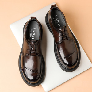 Chaussures habillées en cuir pour hommes Fapai Dushi, noires, à lacets, style Oxford, pour le bureau, toutes saisons - Product Image 3