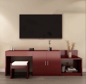 Modern Solid Wood Storage <b>TV</b> <b>Stand</b>, Custom Hanging Board Cabinet, Furniture for Hotel Apartment Living Room - Product Image 2