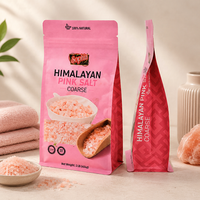 Sachets à fond plat imprimés sur mesure à huit soudures latérales avec fermeture éclair et fenêtre transparente pour sel et poudre