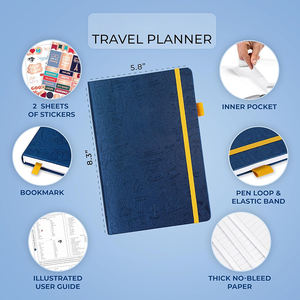 Carnet de planification de voyage avec budget pour les <span class=keywords><strong>vacances</strong></span> et les voyages, sac de rangement, liste de dépenses, suivi des dépenses de voyage, carnet de planification A5 - Product Image 2