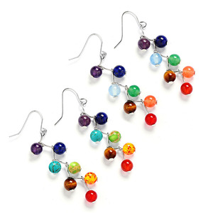 Bông Tai Yoga Đá Tự Nhiên Yoga Chakra Bông Tai Stud Chandelier Dangle Cho Phụ Nữ Trang Sức Thời Trang - Product Image 3