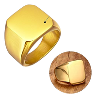 Dropshipping Bague Rétro pour Homme en Acier Inoxydable Lisse Style Européen Américain Personnalisé Titane Acier Plaqué Or
