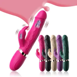 Vibrador realista para mulheres, juguete sexual recarregável grande para massagem do clitóris e ponto G, coelho sexual, ideal para mulheres