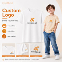 T-shirt Enfant Personnalisable avec Logo, Coton Peigné Biologique, Uni, Service d'Impression Uniforme Scolaire, Usine OEM