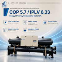 Refroidisseur à vis refroidi par eau, compresseur à double vis semi-hermétique, système de réfrigération à double circuit pour le refroidissement industriel