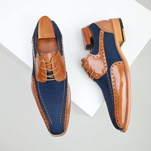 Chaussures Derby de luxe 2025 à enfiler, imperméables, souples et confortables en cuir à motifs, style décontracté chic britannique - Product Image 5