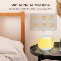 Machine à bruit blanc portable personnalisée HiFiD pour bébé avec musique, 21 sons différents, 8 couleurs de lumière nocturne, batterie