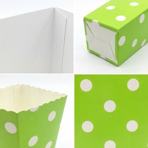 Cajas de Palomitas de Maíz de Papel Impresas Personalizadas, Desechables, con Diseño de Puntos y Verde Lima, para Fiestas de Cumpleaños y Baby Shower - Product Image 2