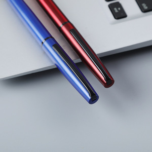 Stylo bille métallique torsadé brillant ultra-mince, personnalisable avec logo laser, luxe, pour bureau, encre à l'huile, norme européenne, vente chaude - Product Image 3