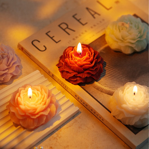 Coffret Cadeau de Bougies Artisanales en Cire de Soja Mélangée, Faite à la Main, en Forme de Pivoine, pour Anniversaire de Filles et Décoration de Mariage (Achat Groupé) - Product Image 4