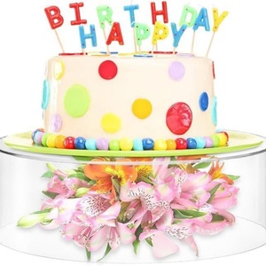 Support à gâteau rond en acrylique personnalisé en gros avec lumières LED, tour <span class=keywords><strong>de</strong></span> présentation transparente pour cupcakes, idéal pour la décoration <span class=keywords><strong>de</strong></span> mariages et d'anniversaires - Product Image 5