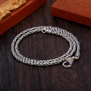BOCAI S925 Sterling Silber Halskette für Männer und Frauen Neue Vajra-Stößel Sechssilben-Mantra Reines Argentum Feiner Silberschmuck - Product Image 4