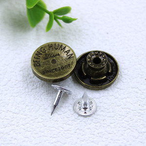 Botón de Metal para Jeans con Logotipo de Marca Personalizado, Estilo Retro, Redondo, Vintage, de Aleación, para Chaquetas, <span class=keywords><strong>Pantalones</strong></span> y Prendas - Product Image 4
